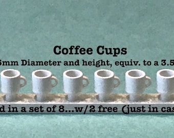 1:48 Maßstab Kaffeetassen Bausatz * 8er Set * Puppenhaus Miniatur * O Maßstab * ShopMiniDecorandMehr * Diorama * Modellzug