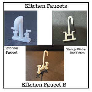 1:24スケール キッチン水栓 CHOICEキット * ドールハウスミニチュア * Gゲージ * 3Dプリント * ShopMiniDecorandMore * ジオラマ * 鉄道模型ハーフスケール