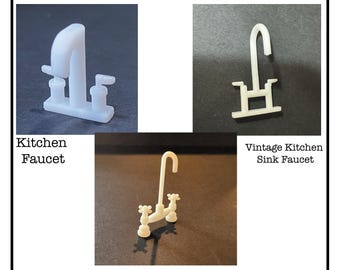 1:24 Scale Kitchen Faucets CHOICE Kit * Dollhouse Miniature * G Gauge * 3D Printed * ShopMiniDecorandMore * Diorama * Model Train Half Scale