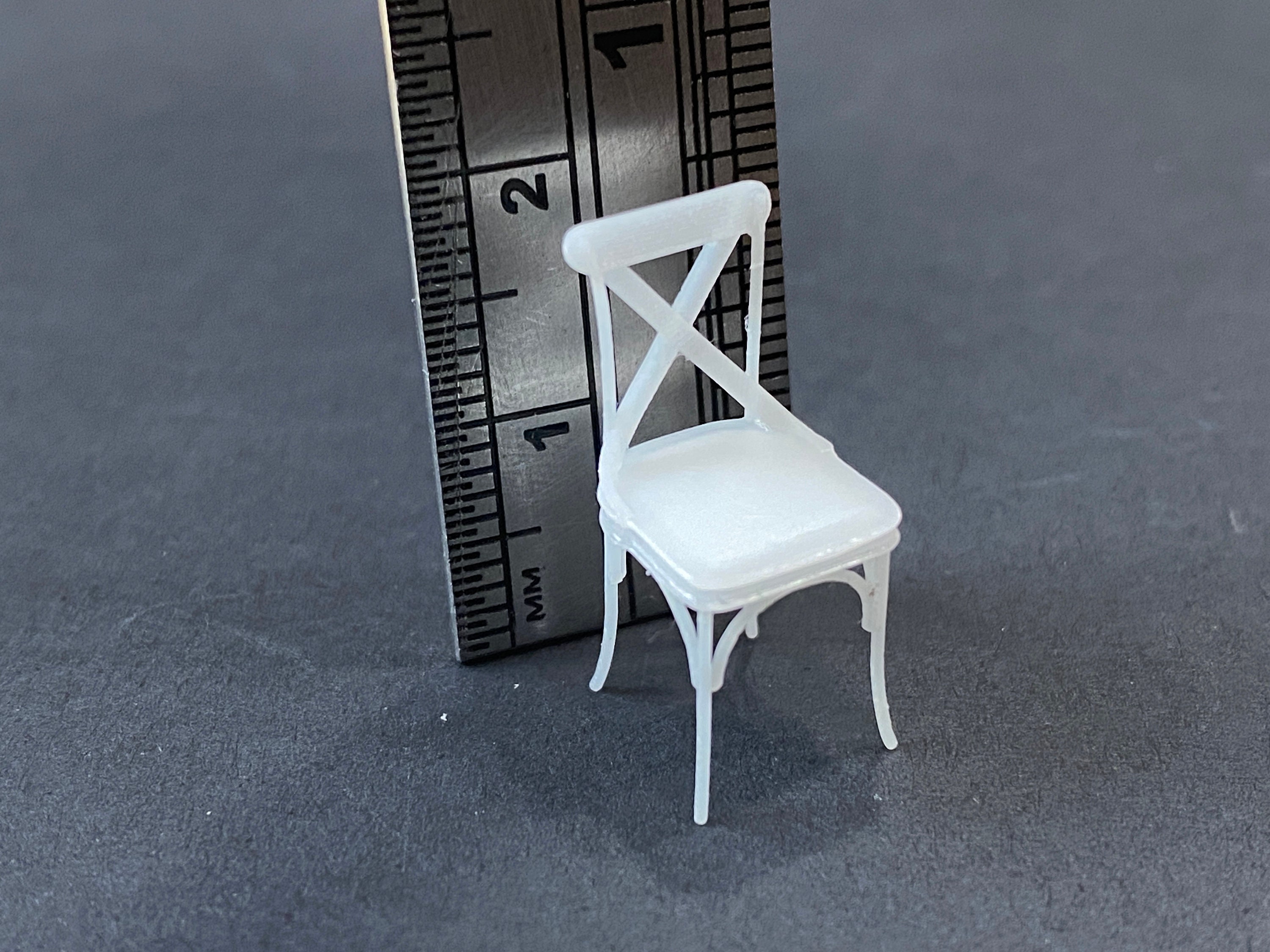 1:48 Scale X Back Chairs (2 in Set) Kit * Dollhouse Miniature * O Gauge ...