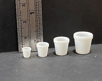1:24 Scale Flower pots Kit (set of 4) * Dollhouse Miniature * G Scale / Gauge * 3D Printed *ShopMiniDecorandMore * Diorama * Model Train