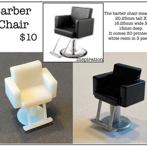 1:48 Scale Barber Chair Kit * Dollhouse Miniature * O Gauge * 3D Printed * ShopMiniDecorandMore * Diorama * Model Train