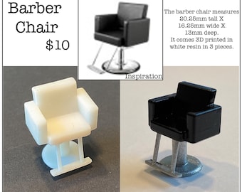 1:48 Scale Barber Chair Kit * Dollhouse Miniature * O Gauge * 3D Printed * ShopMiniDecorandMore * Diorama * Model Train