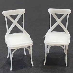 1:48 Scale X Back Chairs (2 in set) Kit * Dollhouse Miniature * O Scale / Gauge * 3D Printed * ShopMiniDecorandMore * Diorama * Model Train