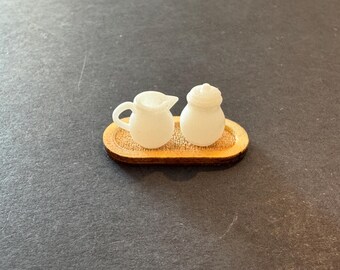 1:24 Scale Creamer & Sugar Board Set Kit Coffee* Dollhouse Miniature * G Gauge * 3D Printed * ShopMiniDecorandMore * Diorama * Half Scale