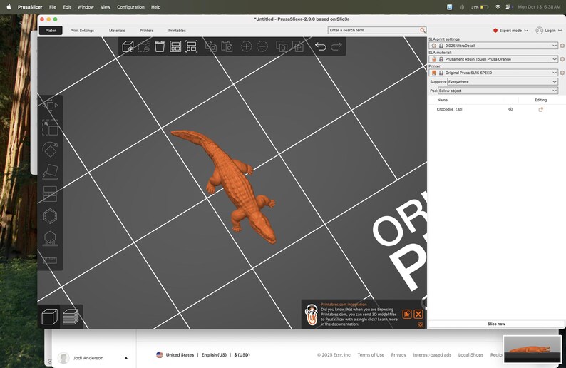 1:24 Scale Crocodile Kit * Dollhouse Miniature * G Gauge * 3D Printed ...