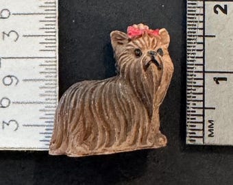 1:24 Scale Yorkie PAINTED * Dollhouse Miniature * G Gauge * Ceramic * ShopMiniDecorandMore * Diorama * Model Train * Half Scale