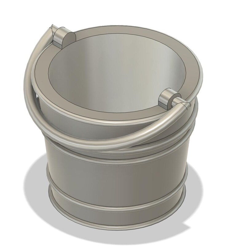 1:24 Scale "metal" Buckets Kit (1) * Dollhouse Miniature * G Gauge * 3D ...
