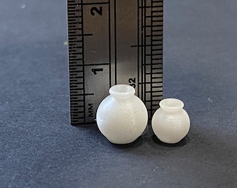 1:48 Scale Round Mouthed Round Pots (2) Kit * Dollhouse Miniature * O Scale / Gauge * 3D Printed * ShopMiniDecorandMore Diorama Model Train