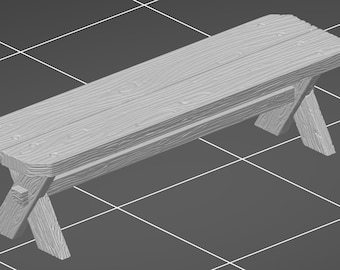 1:87 Scale Bench (4' long in real life) Kit * Dollhouse Miniature * HO Standard Gauge * 3D Printed * Diorama * Model Train * Micro
