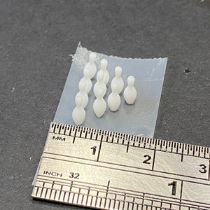 1:48 Scale Bowling Pins (10) Kit * Dollhouse Miniature * O Gauge * 3D ...
