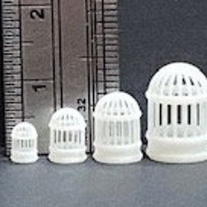 1:48 Scale Birdcages set of 4 assorted sizes  Kit *  Dollhouse Miniature * O Scale / Gauge * 3D Printed * ShopMiniDecorandMore * Diorama