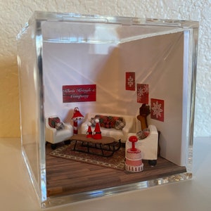 3 Sq Acrylic 1:48 scale Room Box Dollhouse Miniature ShopMiniDecorandMore Diorama Model Train image 1