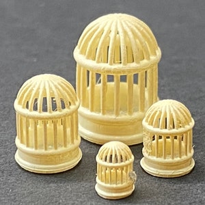 1:24 Scale Birdcages set of 4 assorted sizes  Kit * Dollhouse Miniature * G Scale/Gauge * 3D Printed ShopMiniDecorandMore Diorama Half Scale