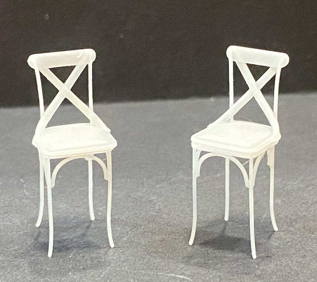 1:48 Scale X Back Counter Height Stools (2 in Set) Kit * Dollhouse ...