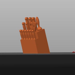 1:48 Scale Knife Block W/ Knives Kit *  Dollhouse Miniature * O Gauge * 3D Printed * ShopMiniDecorandMore * Diorama * Model Train * Quarter