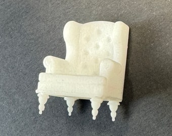 1:48 scale Fireside Chair Kit  * Dollhouse Miniature * O Gauge * 3D Printed * ShopMiniDecorandMore * Diorama * Model Train