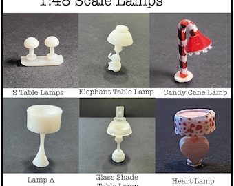 1:48 Scale Lamps (non working) CHOICE Kit * Dollhouse Miniature * O Gauge * 3D Printed * ShopMiniDecorandMore * Diorama * Model Train