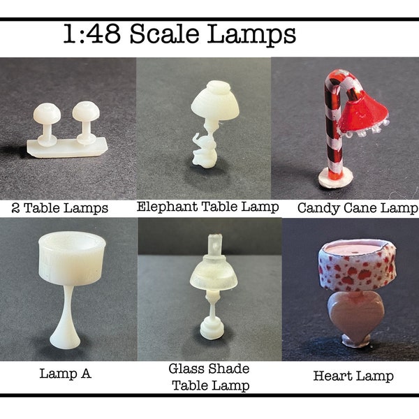 1:48 Scale Lamps (non working) CHOICE Kit * Dollhouse Miniature * O Gauge * 3D Printed * ShopMiniDecorandMore * Diorama * Model Train