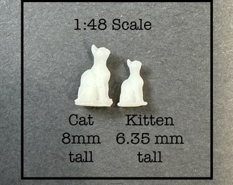 1:48 Scale Kitten or Cat Sitting Kit * Dollhouse Miniature * O Gauge * 3D Printed * ShopMiniDecorandMore * Diorama * Model Train * Quarter