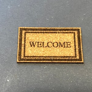 1:24 Scale Welcome Mat * Dollhouse Miniature * G Scale / Gauge * laser Cut and engraved * ShopMiniDecorandMore * Diorama *  Half Scale