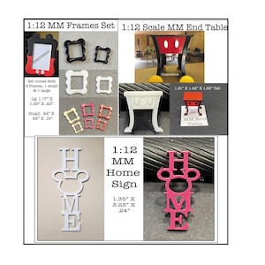 Kit de marcos, letreros o mesas auxiliares para decoración del hogar a escala 1:12 * Miniatura para casa de muñecas * Impreso en 3D * ShopMiniDecorandMore