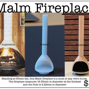 1:48 Scale Malm Fireplace Kit * Dollhouse Miniature * O Gauge * 3D Printed * ShopMiniDecorandMore * Diorama * Model Train * Quarter