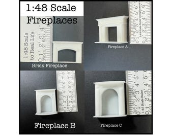 1:48 Scale Fireplace CHOICE Kit * Dollhouse Miniature * O Gauge * 3D Printed * ShopMiniDecorandMore * Diorama * Model Train * Quarter