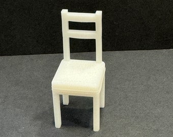 1:24 Scale Double Vertical Slat Back Chair Kit * Dollhouse Miniature * G Gauge * 3D Printed * ShopMiniDecorandMore Diorama Model Half Scale