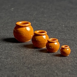 1:24 Scale Round Flower Pot Set (4) Kit * Dollhouse Miniature * G Scale/Gauge 3D Printed ShopMiniDecorandMore Diorama Model Train Half Scale