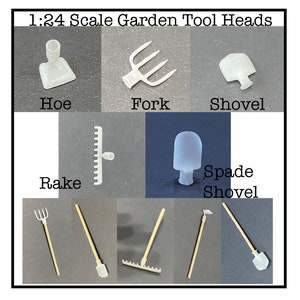 1:24 Scale Garden Tool Heads (You choose) Kit * Dollhouse Miniature G Gauge 3D Printed ShopMiniDecorandMore Diorama Model Train Half