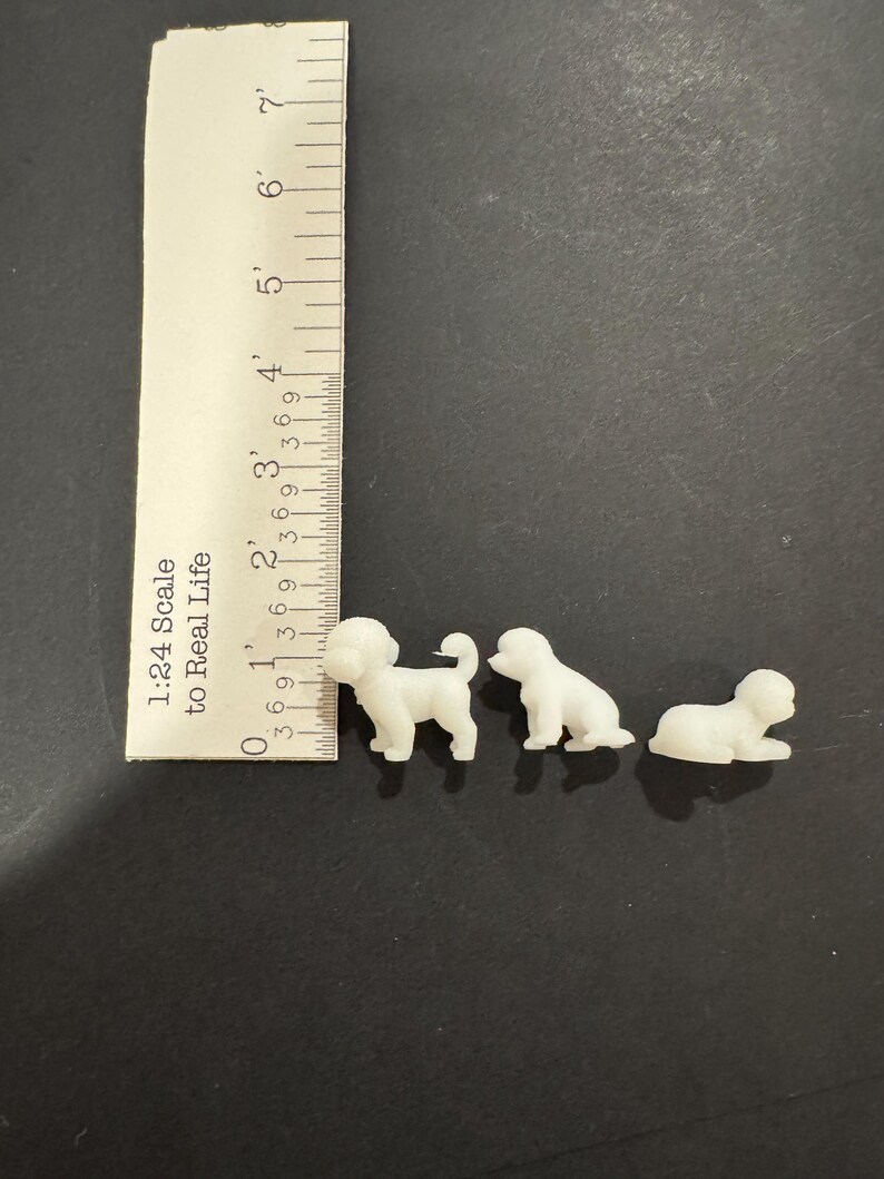 1:24 Scale Bichon Dog Kit * Dollhouse Miniature * G Gauge * 3D Printed ...
