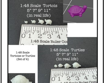 1:48 Scale Turtles (4) or Tortoise (4) Kit * Dollhouse Miniature * O Gauge * 3D Printed * ShopMiniDecorandMore * Diorama * Model Train