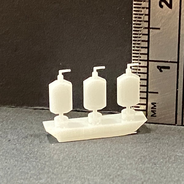 1:24 Scale Hand Soap Bottles 3 in set Kit * Dollhouse Miniature G Scale / Gauge 3D Printed ShopMiniDecorandMore Diorama Model Train Half