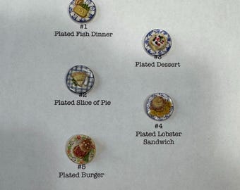 1:24 Scale Plated Foods FINISHED * Dollhouse Miniature * G Gauge * 3D Printed * ShopMiniDecorandMore * Diorama * Model Train Half Scale