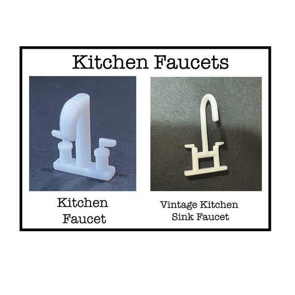 1:48 Scale Kitchen Faucets CHOICE Kit * Dollhouse Miniature * O Gauge * 3D Printed * ShopMiniDecorandMore * Diorama * Model Train