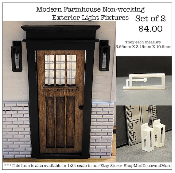 1 48 Scale Modern Farmhouse Exterior Lights 2 in Set Non Working