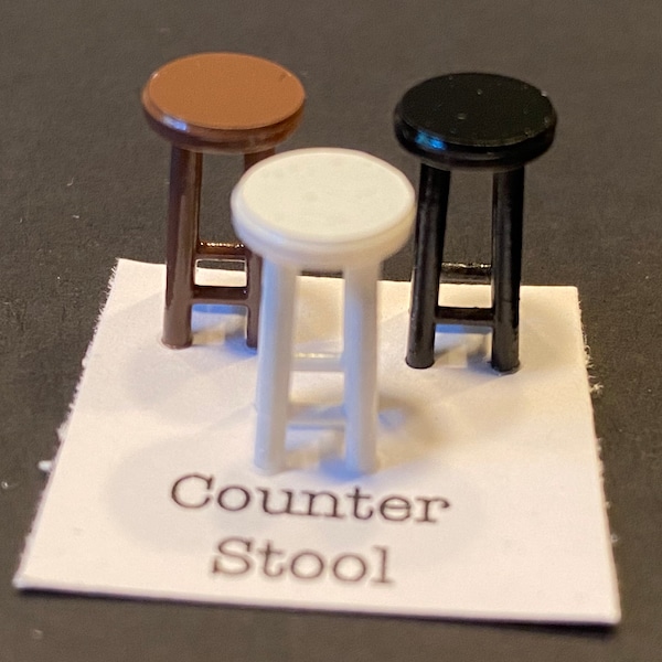 1:48 Scale Stool - Counter height * 3D printed * Dollhouse Miniatures * O Scale/gauge  * ShopMiniDecorandMore * Diorama * Model Train