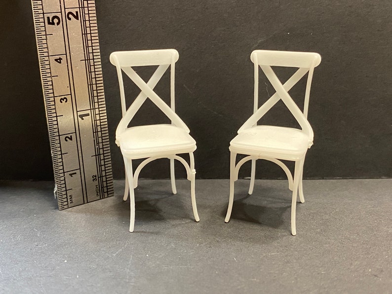 1:24 Scale X Back Chairs (2 in Set) Kit * Ollhouse Miniature * G Gauge ...