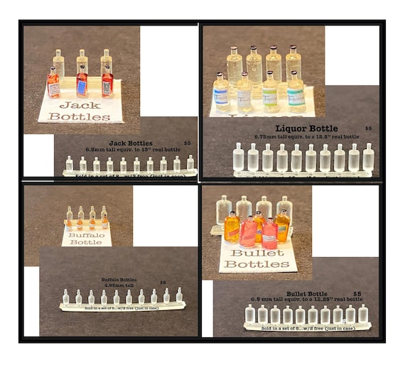 100 pezzi casa delle bambole miniatura scala 1:12 bottiglie vino alcol