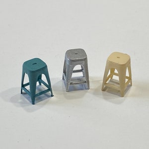 1:48 Scale "Metal" Stool Kit * Dollhouse Miniature * O Gauge * 3D Printed * ShopMiniDecorandMore * Diorama * Model Train * Quarter