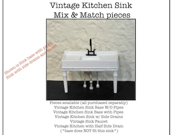 1:48 Scale Vintage Kitchen Sink you choose Options  * Dollhouse Miniature * O Gauge * 3D Printed * ShopMiniDecorandMore Diorama Model Train