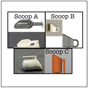 1:24 Scale Scoops CHOICE (3)  Kit * Dollhouse Miniature * O Scale / Gauge * 3D Printed * ShopMiniDecorandMore * Diorama * Model Train