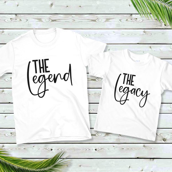 Father and Son Matching T-Shirts Outfits | Family Set | Matching Family Tshirts | Father and Baby | The Legend and The Legacy |