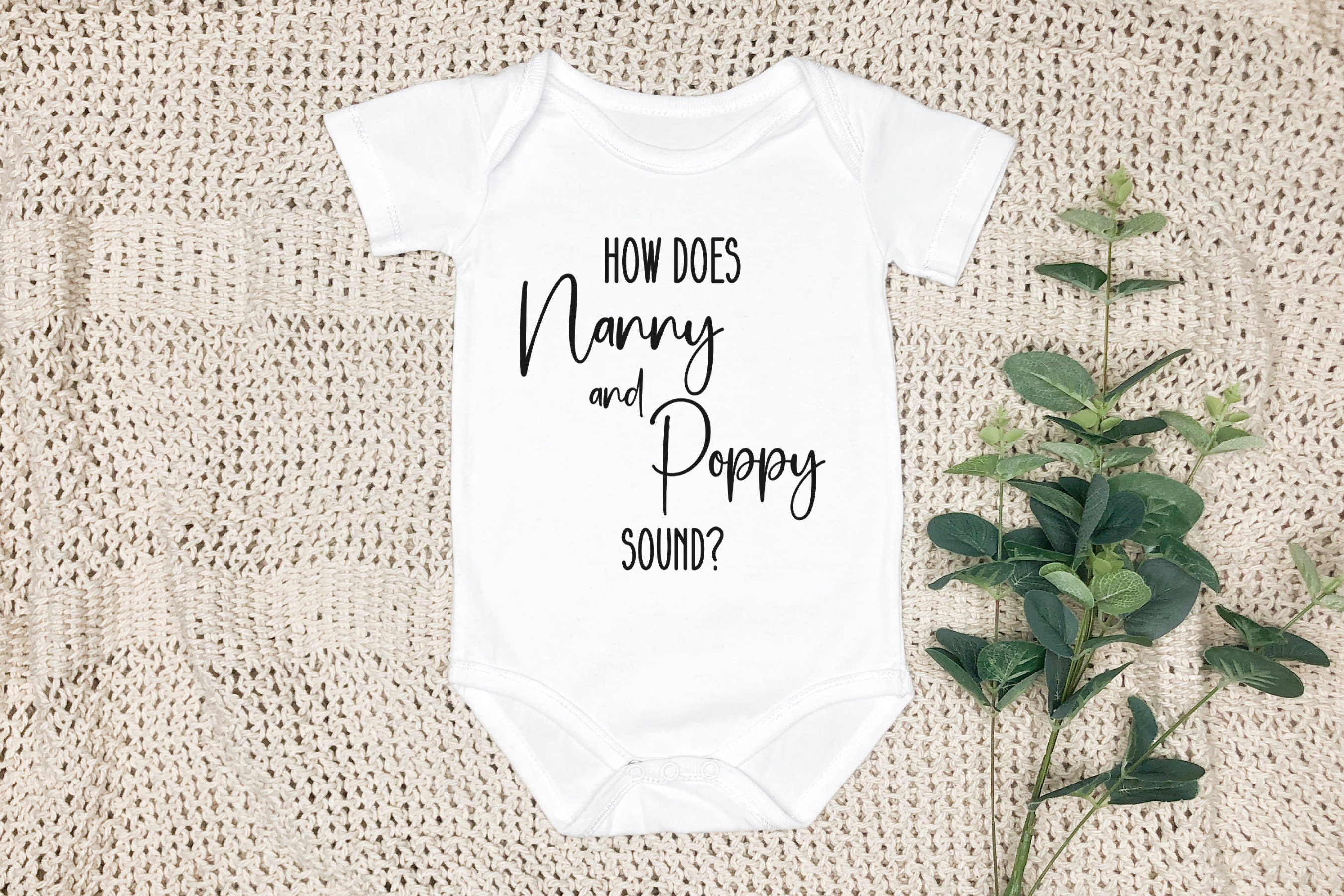 Grandparents Announcement Onesie: Nanny and Poppy Baby Reveal