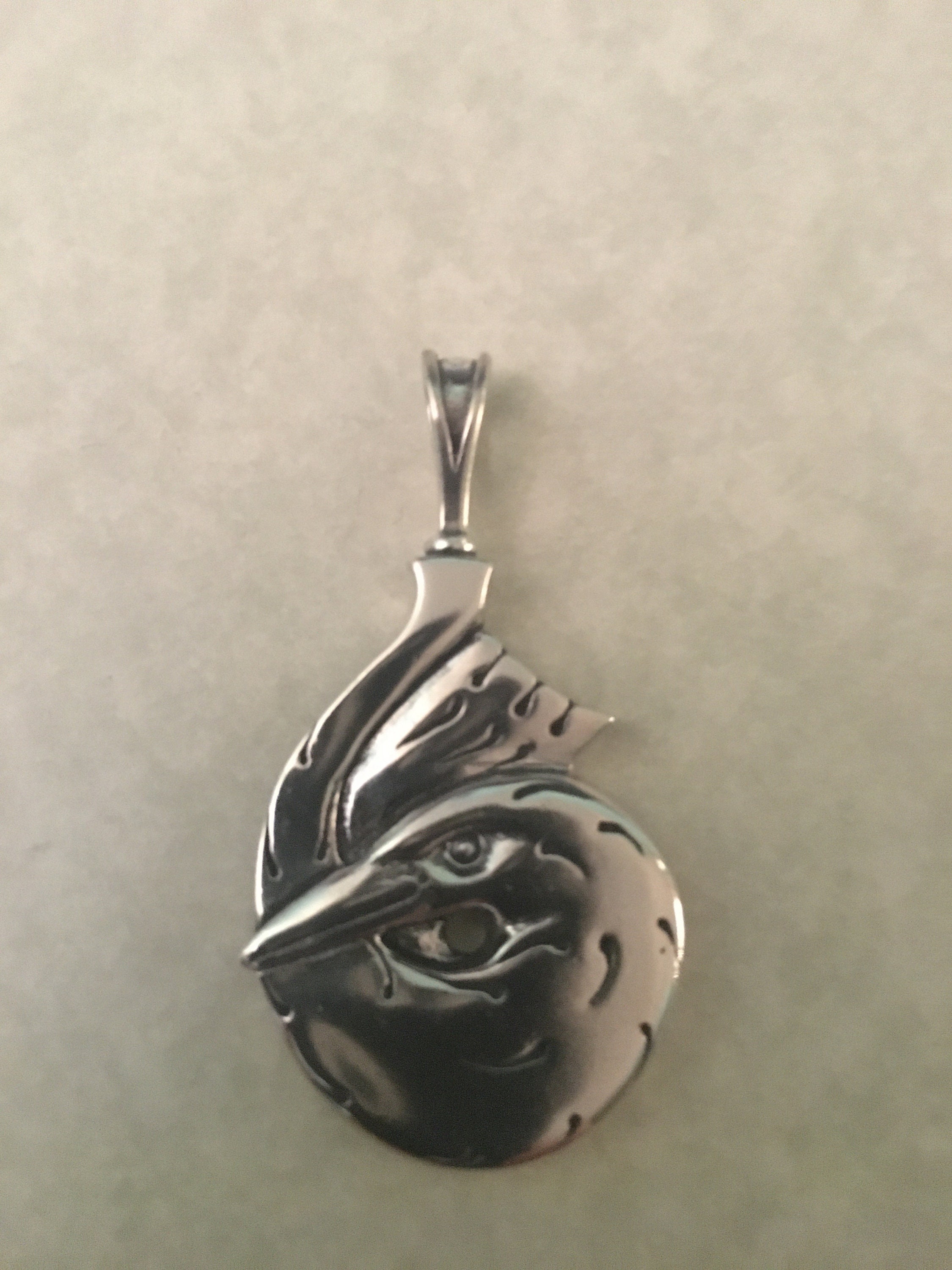 Sterling Silver Raven pendant Etsy
