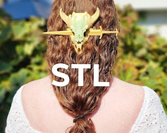 STL Bull Dragon Hair Accessory FILES ONLY to 3D print it yourself