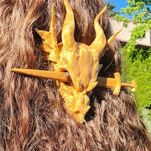 Dragon Hair Piece with Sword