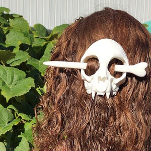 Beast/Cat/Vampire Skull Fantasy Hair Piece with Bone