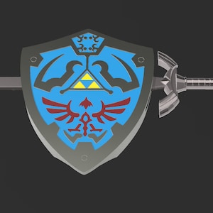 STL-DATEIEN für den 3D-Druck eines Helden-Schwert und Schild-Haarschmucks